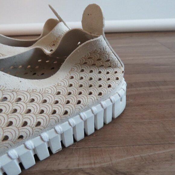 ILSE JACOBSEN Tulip 139 Slip On Perforated Cream Sneakers Shoes - Size 8.5 / 9 - Picture 5 of 15
